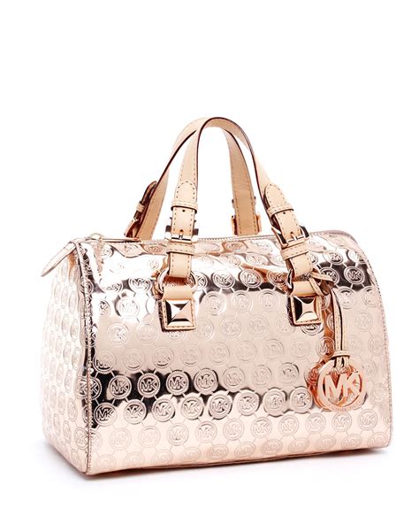 michael kors rose gold hardware bag|michael kors gold evening bag.